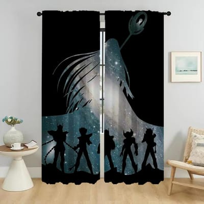 Saint Saints Gordijnen voor Slaapkamer Shades Elegante Kamergordijnen 2 Stuks Raamgordijn Halloween Decoratie Scheidingswand Woonkamer W50xH70cmx2pcs-CL