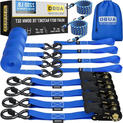Ratelspanbanden - Spanbanden set Vastzetbanden - Lading Zekeren - Rubberen S-haken - 4 stuks 4.5 meter - Blauw