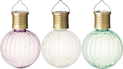 Lumineo tuin feestlampjes - solar leds - 9x stuks - gekleurd - 11 cm - aan haak