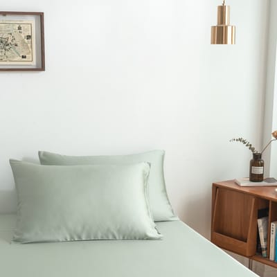 Bamboe kussenslopen Sage Green lichtgroen 40x80 cm – Set van 2, zacht, ademend & duurzaam | Boomba Bamboo®
