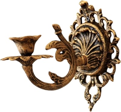 Wandkaarsenhouder - Metalen houder - Sfeer creëren - Elegant ontwerp - 18.5 cm - Zwart
