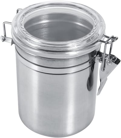 RVS Koffiecontainer met Deksel en Sluiting, Vacuüm Verzegelde Opslag voor Koffie, Thee, Noten en Havermout (L)