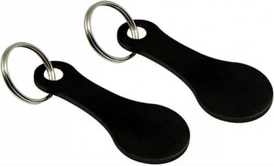 *** 2 Stuks Winkelwagen Muntje Sleutelhanger Boodschappen Zwart - van Heble® ***