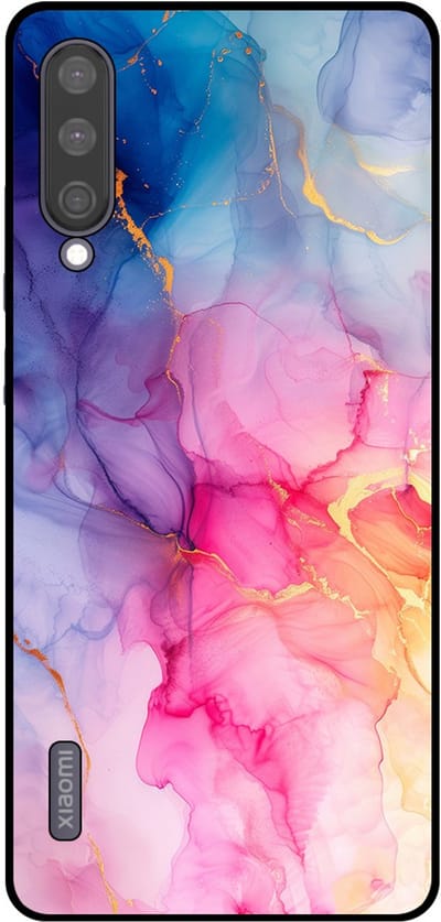 Smartphonica Telefoonhoesje Geschikt voor Xiaomi Mi A3 met marmer opdruk - TPU backcover case marble design - Regenboog geschikt voor Xiaomi Mi A3
