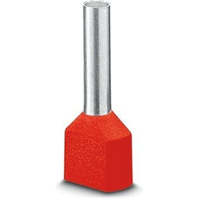 Phoenix Contact 3240679 Dubbele adereindhulzen 1 mm² Deels geïsoleerd Rood 100 stuk(s)
