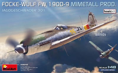 MiniArt Modelbouwpakket Vliegtuigen - 48040 Focke-Wulf Fw 190D-9 - Mimetall Prod. JG 301. Basic Kit - Duits Propellervliegtuig Plastic - 1:48 - Modelbouw