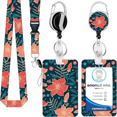 ID Kaarthouder - Sleutelkoord Badge - Veilig Opbergen - Afneembare Clip - 11 x 7 cm - Meerkleurig