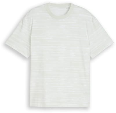 Tom Tailor Denim - Relaxed fit T-shirt met patroon - Maat S - light mint white watery stripe