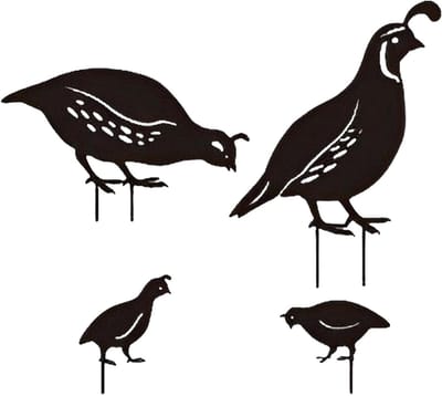 Metalen kwartels - Paasdecoratie tuin - Tuin versieren - Roest afwerking - 4 stuks - Roestkleurig