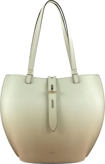 FURLA Leren Schoudertas Handtas Unica Tote Toni Marshmallow Beige