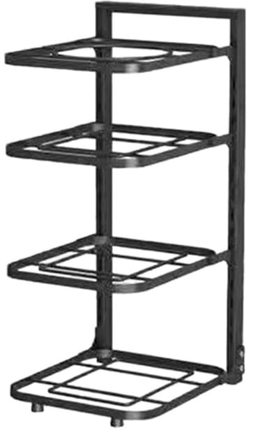 Dailygoods- Pannenorganizer 4 Laags - Sterke Draagcapaciteit - Verstelbare Hoogte - Duurzaam Metaal - Antiroest - Ruimtebesparend Ontwerp - Keukenrek