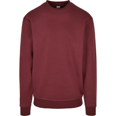 Urban Classics - Basic Crew Sweater/trui - S - Bordeaux rood