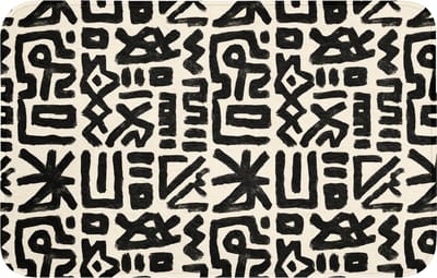 Badmat 80x50 cm - Antislip - Geometrisch - Figuren - Zwart - Badmatten voor badkamer - Badkamermat - Douchemat - Badkamer mat