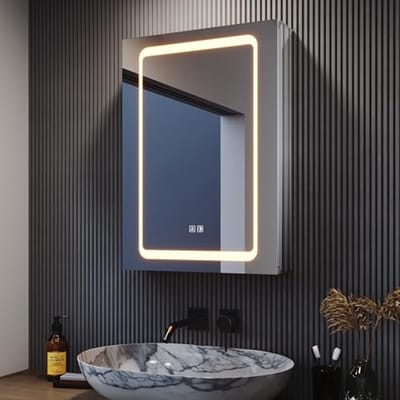 Spiegelkast met verlichting voor badkamer - 50 x 70 cm, condensvrij, met touch en stopcontact