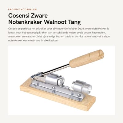 Dailygoods- Notenkraker Zware Moer - Walnotenkraker - Pecan/Hazelnoten - Ergonomisch Handvat - Duurzaam Metaal/Hout - Lichtgewicht - Notenopener