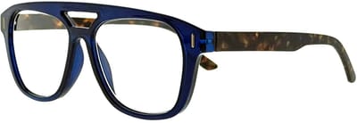 Noci Eyewear RCE029 leesbril Trevi +1.50 Aviator donkerblauw montuur, bruin tortoise poot
