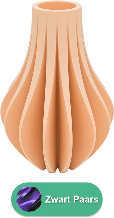 Aventa design vaas – Decoratieve vaas - Zwart / Paars - 3d geprinte vaas – geschikt voor droogbloemen - 20CM