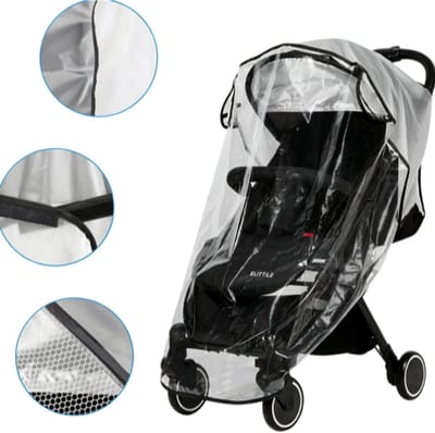 Regenhoes voor kinderwagen - Beschermhoes voor kinderwagen - Warme hoes - Winddicht - Waterdicht - Zonwerend - Zwart