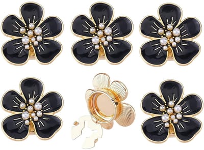 Dailygoods- Manchetknopen Set van 6 - Elegante Knopafdekkingen - Decoratieve Bloemknoppen - Sieraden voor Overhemden - Tijdloos Design - Corrosiebestendig