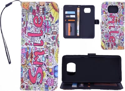 Bookcase Geschikt voor: Nokia 1.4 hoesje met print - Smile Graffiti