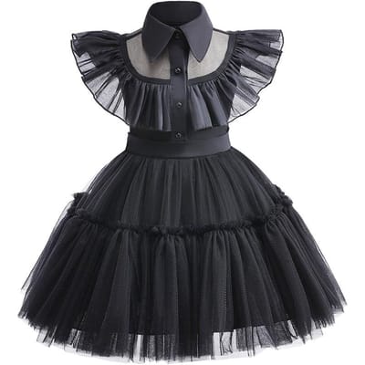 Costume Cosplay Famille Enfant Pour Filles Robe Noire Gothique Enfants Carnaval Halloween Fête d'Anniversaire Déguisements 1-6 Ans 80 9-12M gray