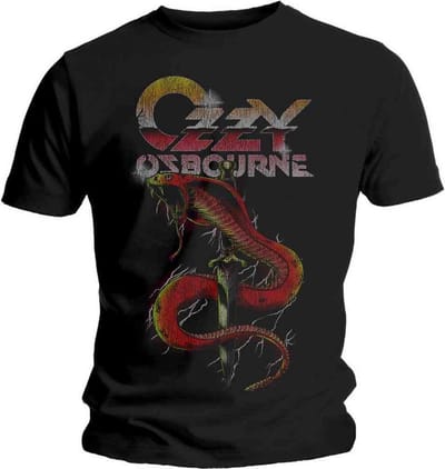 Ozzy Osbourne - Vintage Snake Heren T-shirt - M - Zwart