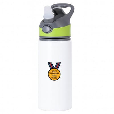 Hacebo® - liefste schoonpapa van de wereld waterfles met rietje groen - Papa - de liefste schoonvader - vader cadeautjes - vaderdag - verjaardagscadeau - verjaardag - cadeau - geschenk - kado - gift - vader artikelen - water fles - 650ML