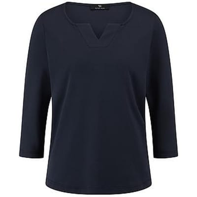 Shirt ronde hals Van Peter Hahn blauw