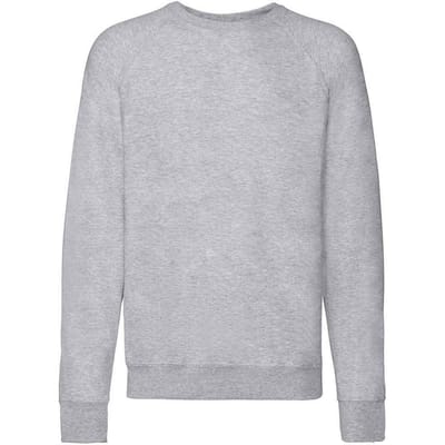 Fruit of the Loom Unisex Lichtgewicht Raglan Sweatshirt voor volwassenen (Heide Grijs)