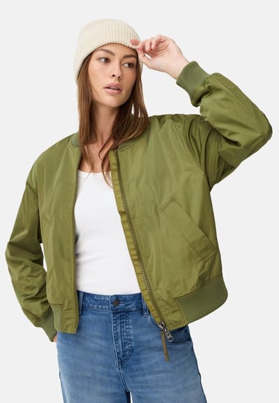 camel active Bomberjack met 2-weg rits - Maat womenswear-38 - Olijf