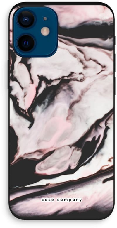 Case Company® - Hoesje geschikt voor iPhone 12 mini hoesje - Roze stroom - Biologisch Afbreekbaar Telefoonhoesje - Bescherming alle Kanten en Schermrand