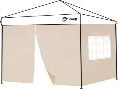 Set van 2 Waterdichte Zijwanden met Raam en Ritssluiting voor 3x3m Paviljoen