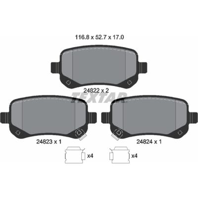 Remblokset TEXTAR 2482201, achter