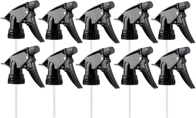 Dailygoods- Spuitfles Heavy Duty - 10 Stuks - Sproeikop met 3 Modi - Herbruikbaar - Kunststof - Verstelbare Lengte 8,25 Inch