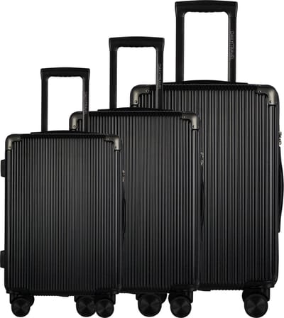 Dailyitravel - 3 delig harde robuuste kofferset ABS - TSA slot - Dubbele wielen - Zwart