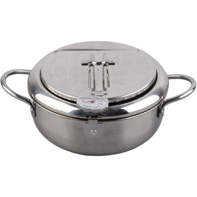 Mini Frituurpan van Roestvrij Staal in Japanse Stijl met Thermometer Geschikt voor Inductiekookplaat S 20cm S Size 20cm / 7.9in