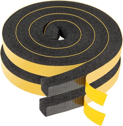 2 stuks - Zelfklevende afdichtingstape - schuimband deurafdichting - Tochtstrip - Hoogwaardig Foam - Tochtband Zelfklevend - Tochtband - 25mm*10mm - 1.8M - zwart - EVA - Anti-botsing