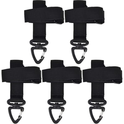 5 stuks/set Multifunctionele Handschoen Hanggesp Verstelbare Nylon Handschoenhaak Veiligheidsclip Zwart zwart