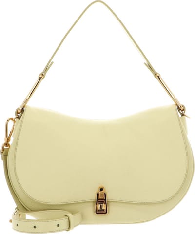 COCCINELLE Leren Schoudertas Coccinelle Magie Soft Handbag Grained Leather Lime Wash Lichtgeel