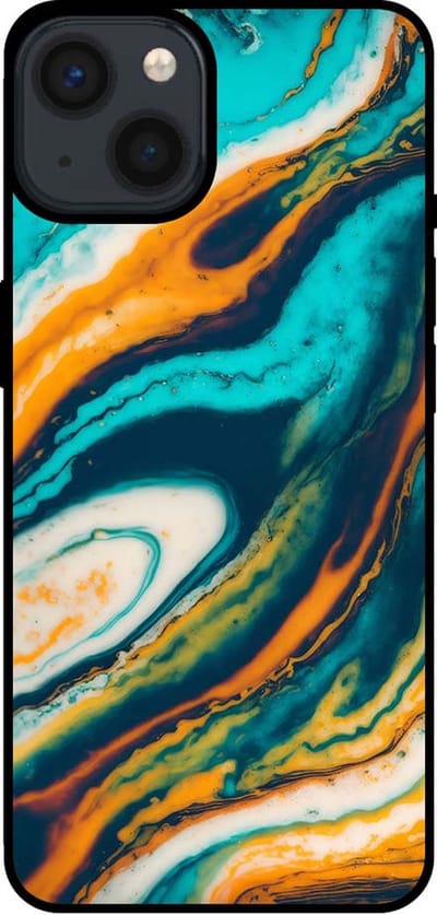 Smartphonica Telefoonhoesje voor iPhone 13 marmer look - backcover marmer hoesje - Groen geschikt voor iPhone 13