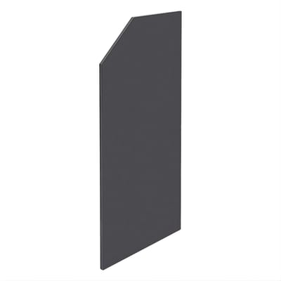 Urinoir scheidingswand – Voor commercieel toilet – 40 x 90 cm fenol toiletverdelerpaneel met roestvrijstalen beugels – Black
