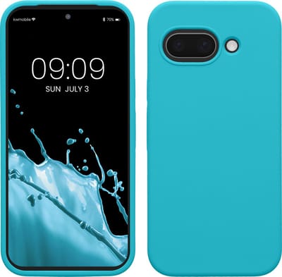 kwmobile telefoonhoesje geschikt voor Google Pixel 9a - Hoesje met siliconen coating - Smartphone case in ijsblauw