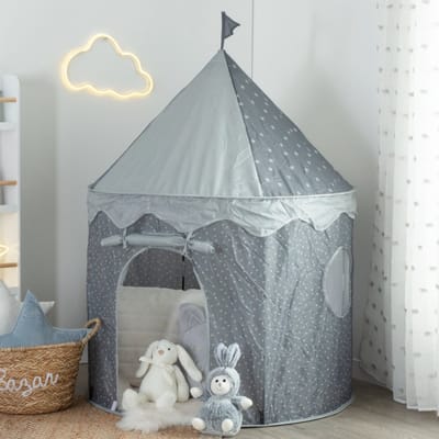 MISOU Pop Up Speeltent voor Kinderen - Kindertent Voor Jongens - Geschikt voor Binnen & Buiten - 100x100x135cm - Speelhuisje Kind - LILY Grijs
