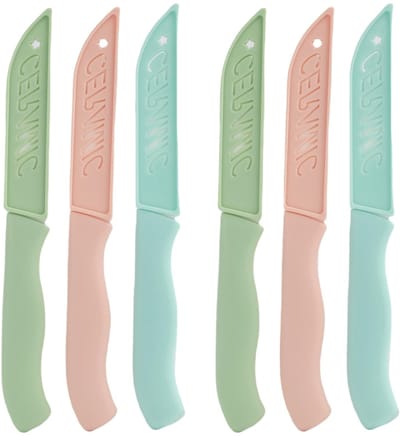 Dailygoods- Keukenmessenset 6-delig - Keramisch - Ergonomisch handvat - Corrosiebestendig - Duurzaam - 80 mm lemmetlengte - Messen