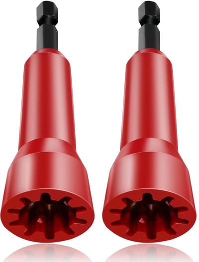 Draaddraai-gereedschap, draadverbinder-stopcontact, moerdraaier, draadwikkelgereedschap-verbinder, stopcontact-draaier, 2-delige set - rood