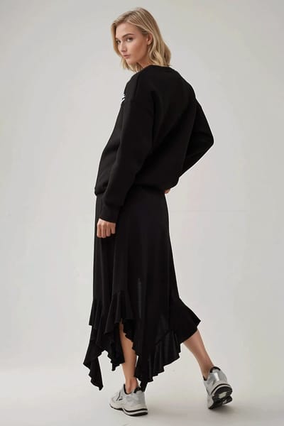 Maxi Rimpel Drapé Rok