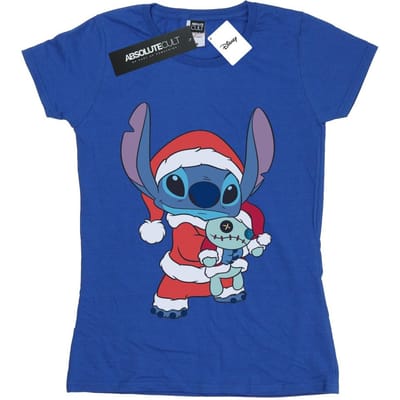 Disney Dames/Dames Lilo And Stitch Kerst Katoenen T-Shirt (Koningsblauw)