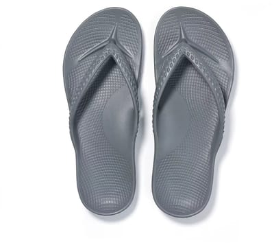 Heren Slippers met Boogsteun – Comfortabele, Lichtgewicht Orthopedische Sandalen tegen Plantaire Fasciitis, Modieuze Strand- en Badslippers, Voetverzorging Sandalen - Grijs - Maat 37