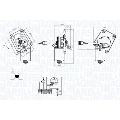 Voorruitreiniging - Ruitenwissermotor MAGNETI MARELLI 064374900010