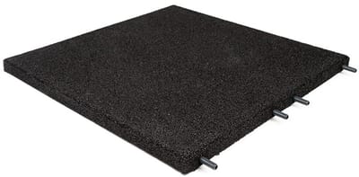 Rubberen tegel - Terrastegels rubber - Zwart - Per 1 m² - 4 stuks - 50x50cm - Pen/Gat - Dikte 3cm